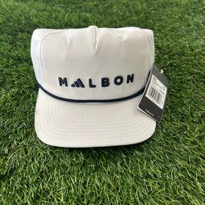 Malbon Golf x Adidas 5 Panel Rope Hat Crosby Collection Navy White IU2770 NWT